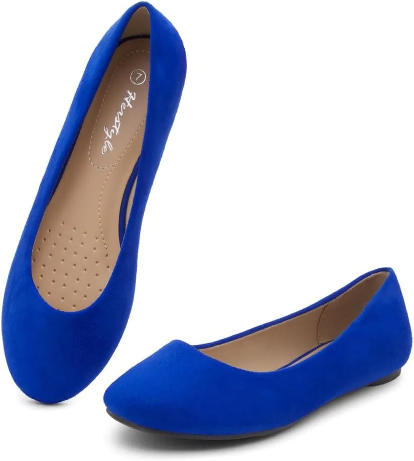 Herstyle Ever Memory Women's Ballet Flats Dressy Flat Shoes Almond Toe Ballerina Comfortable Slip-On Casual Flats for Daily Wear Work Office and Party