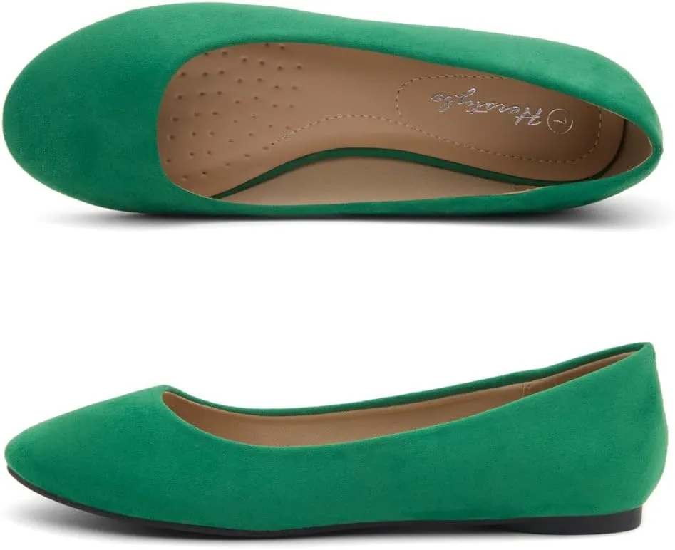 Herstyle Ever Memory Women's Ballet Flats Dressy Flat Shoes Almond Toe Ballerina Comfortable Slip-On Casual Flats for Daily Wear Work Office and Party