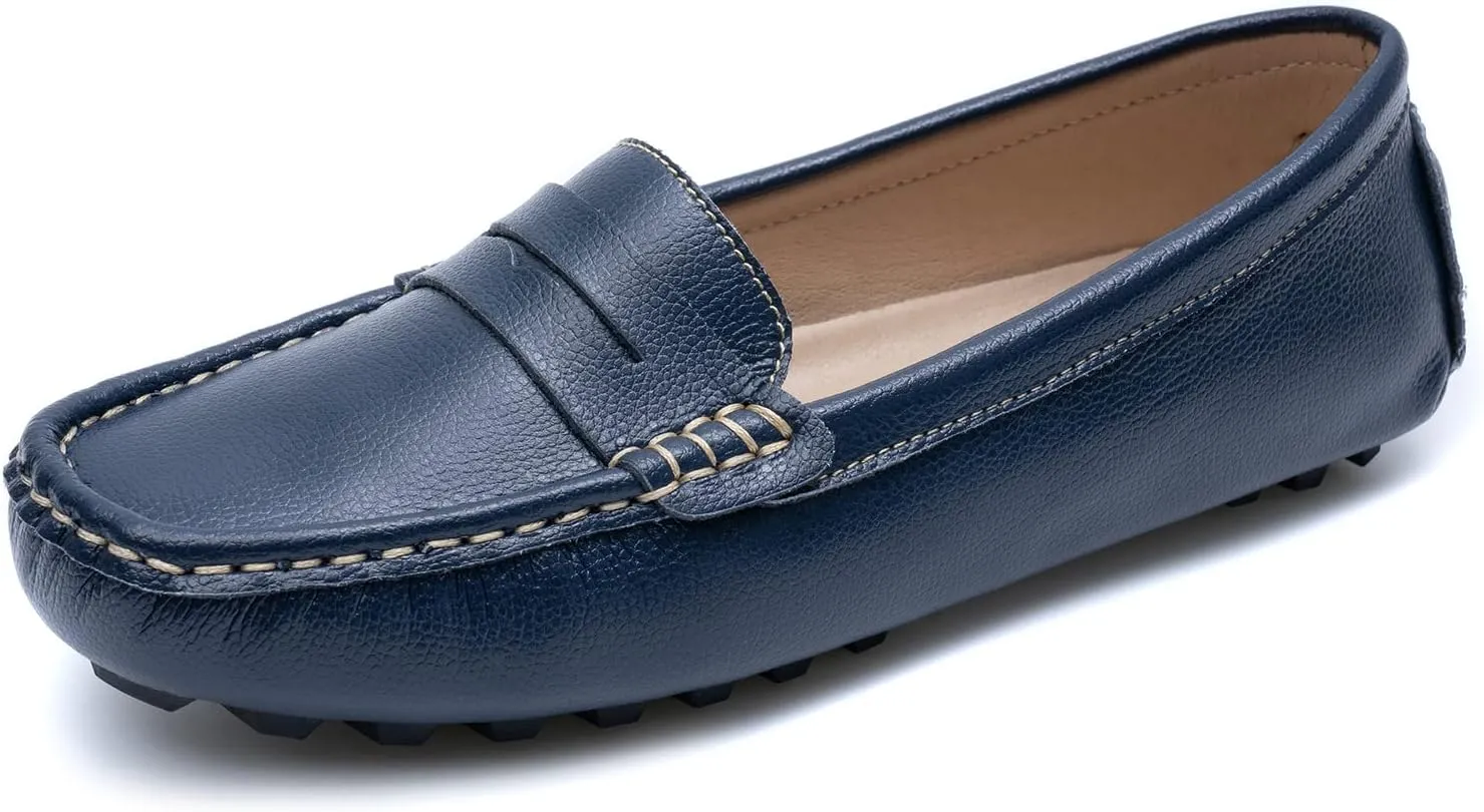 Heydonic Women's Loafers Moccasins Soft Casual Walking Driving Ladies Office Penny Flats Boat Shoes Women Slip On Comfortable Leather