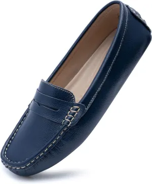 Heydonic Women's Loafers Moccasins Soft Casual Walking Driving Ladies Office Penny Flats Boat Shoes Women Slip On Comfortable Leather
