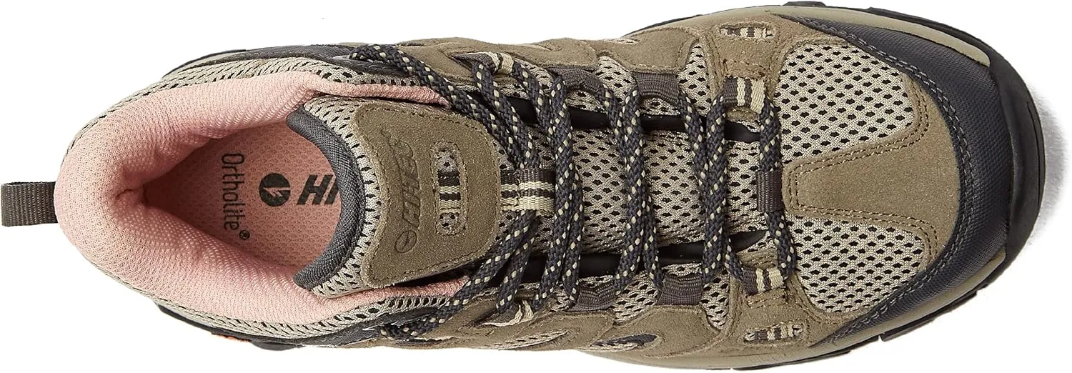 HI-TEC Ravus Mid Hiking Boots for Women, Lightweight Breathable Outdoor Trekking Shoes