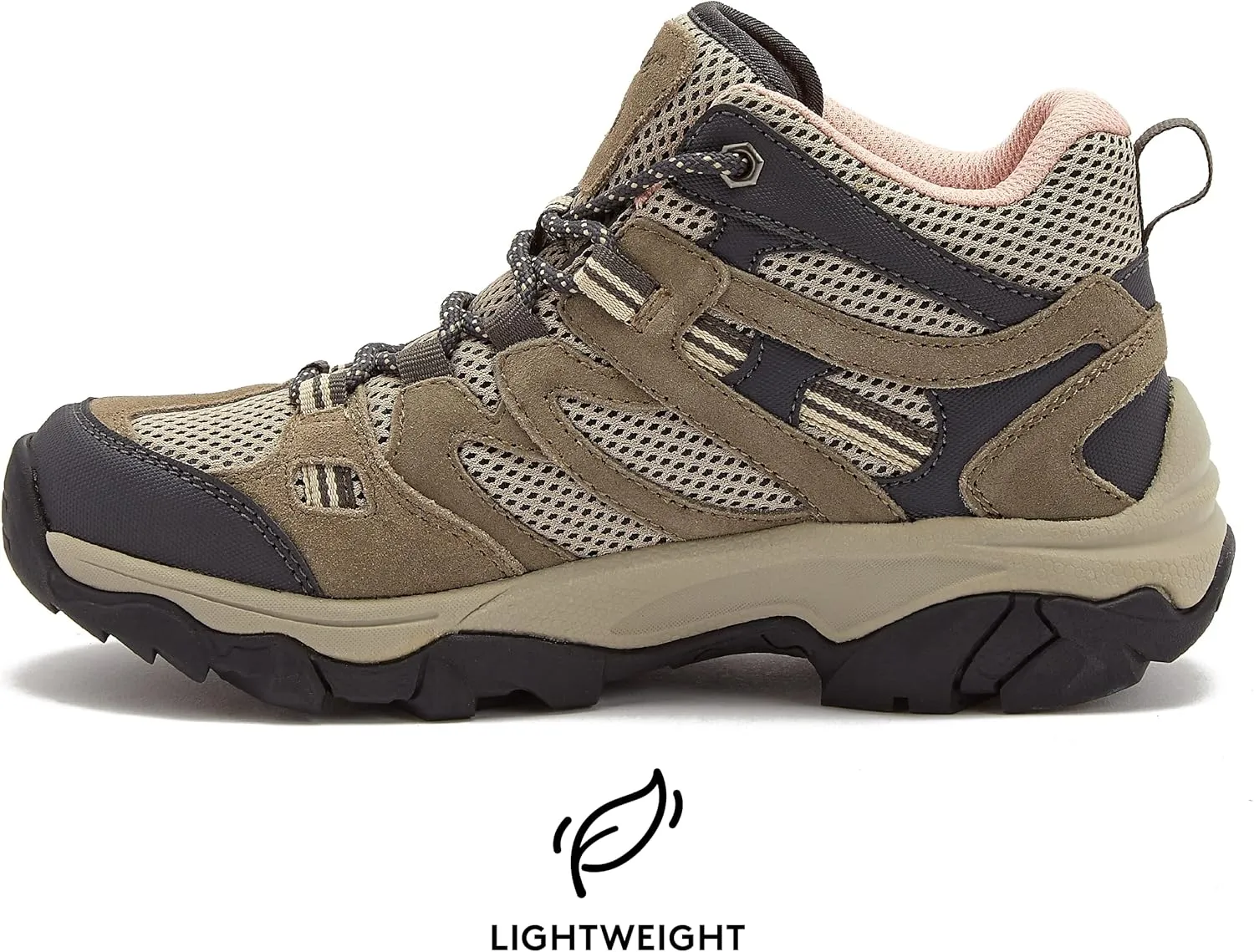 HI-TEC Ravus Mid Hiking Boots for Women, Lightweight Breathable Outdoor Trekking Shoes