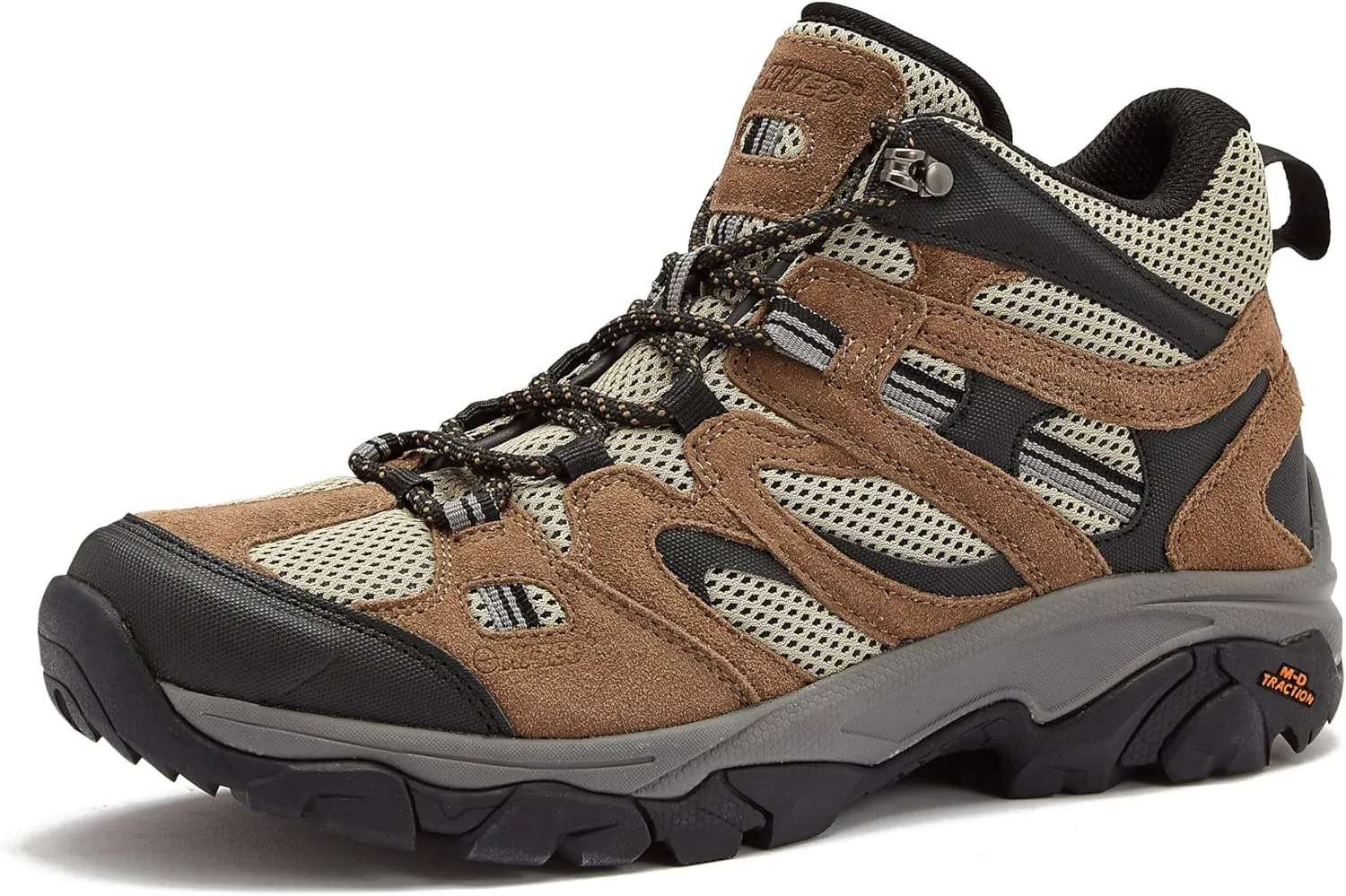HI-TEC Ravus WP Mid Waterproof Hiking Boots for Men, Lightweight Breathable Outdoor Trekking Shoes