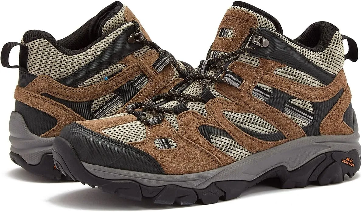HI-TEC Ravus WP Mid Waterproof Hiking Boots for Men, Lightweight Breathable Outdoor Trekking Shoes