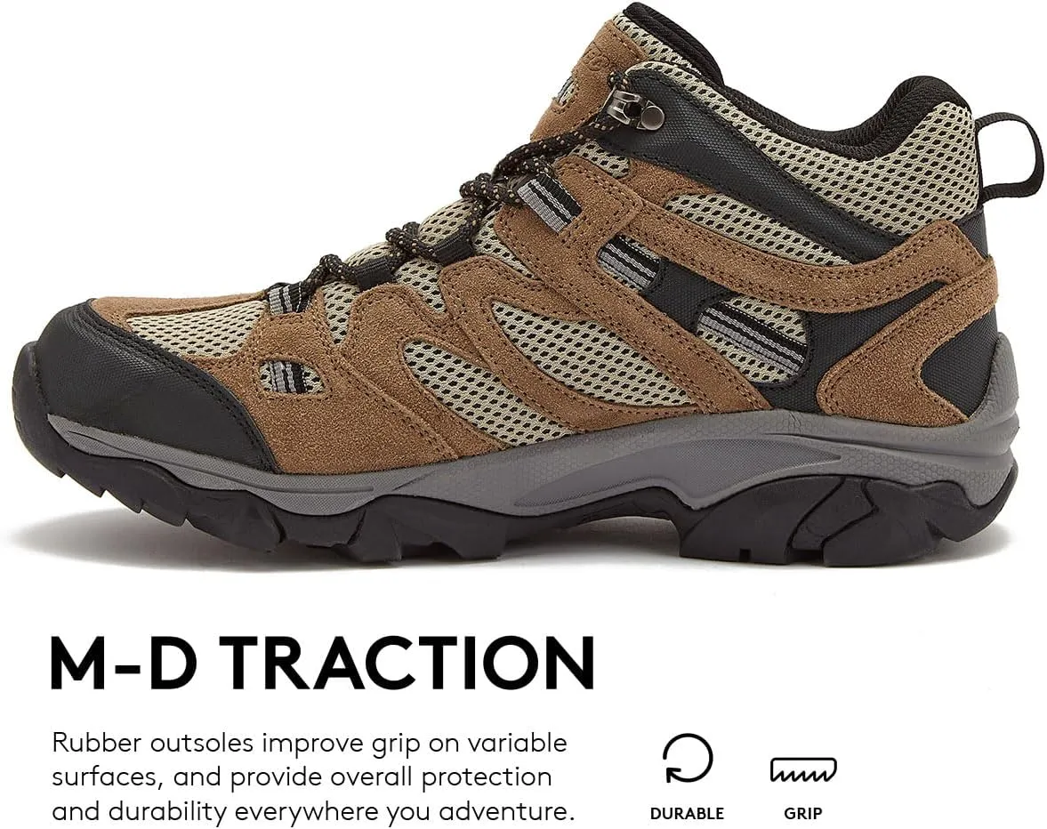 HI-TEC Ravus WP Mid Waterproof Hiking Boots for Men, Lightweight Breathable Outdoor Trekking Shoes