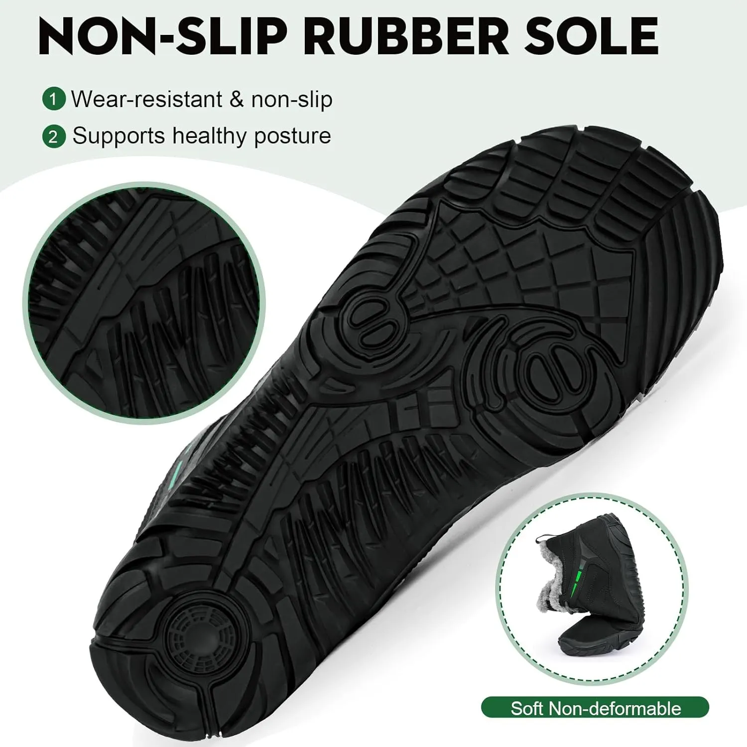 Hike Winter Footwear Barefoot Boots Mens Womens, Waterproof Winter Snow Boots, Warm Ankle Booties, Wide Toe Barefoot Hiking Boots, Non-Slip Zero Drop Sole Hike Shoes for Hiking Walking Outdoor