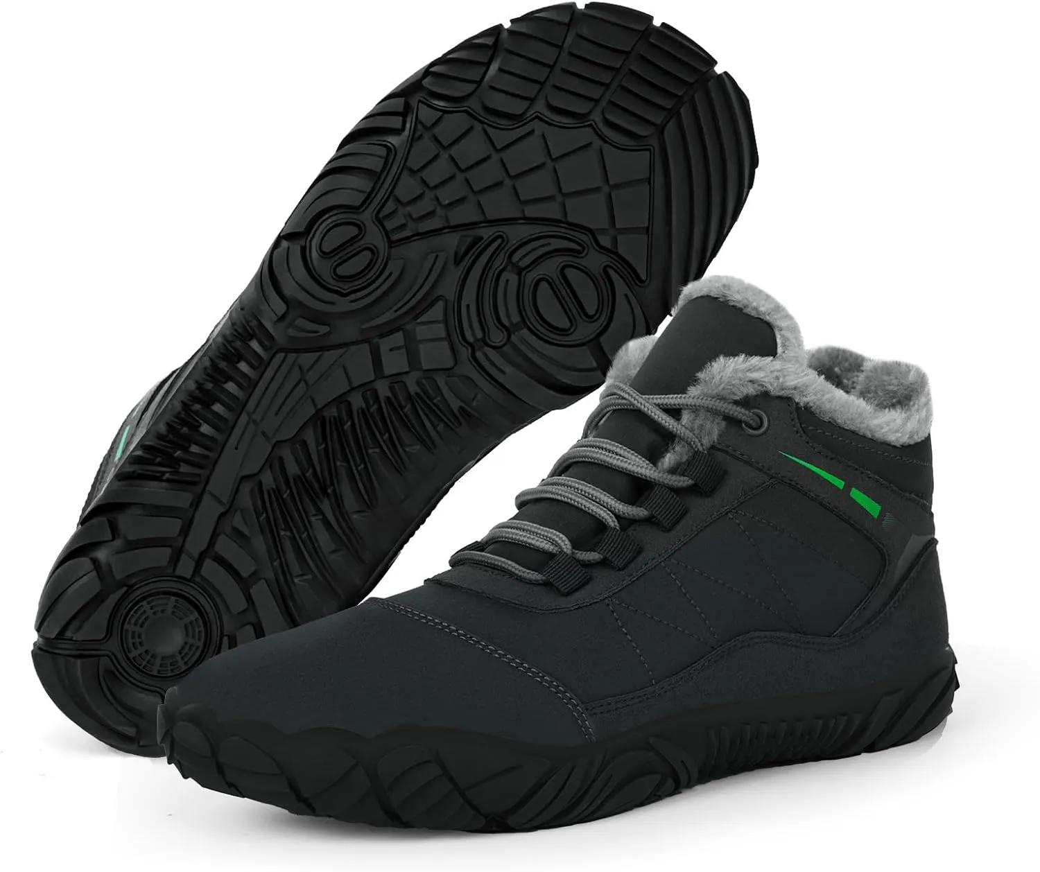 Hike Winter Footwear Barefoot Boots Mens Womens, Waterproof Winter Snow Boots, Warm Ankle Booties, Wide Toe Barefoot Hiking Boots, Non-Slip Zero Drop Sole Hike Shoes for Hiking Walking Outdoor