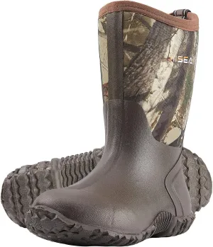 HISEA Kids Rain Boots Waterproof Neoprene Rubber Mud Boots Youth Rainboots Mid Calf Rain Shoes for Toddlers Kid Children Boys & Girls