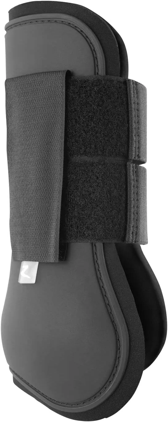 HORZE Chicago Protective Horse Tendon Boots - Lightweight Open Front Boots for Jumping, Trail Riding, and Turnout (Pair) - Black - Horse
