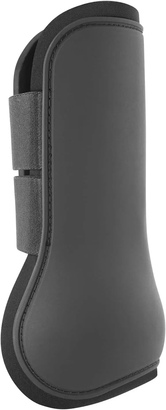 HORZE Chicago Protective Horse Tendon Boots - Lightweight Open Front Boots for Jumping, Trail Riding, and Turnout (Pair) - Black - Warmblood