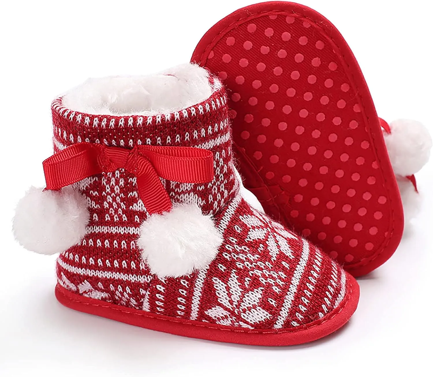 Hot High Tops Christmas Snowflake Print Shoe Baby Girls Boys Soft Booties Warm Snow Boots Infant Toddler Warming Shoes Baby Girl Sneakers 24 Months