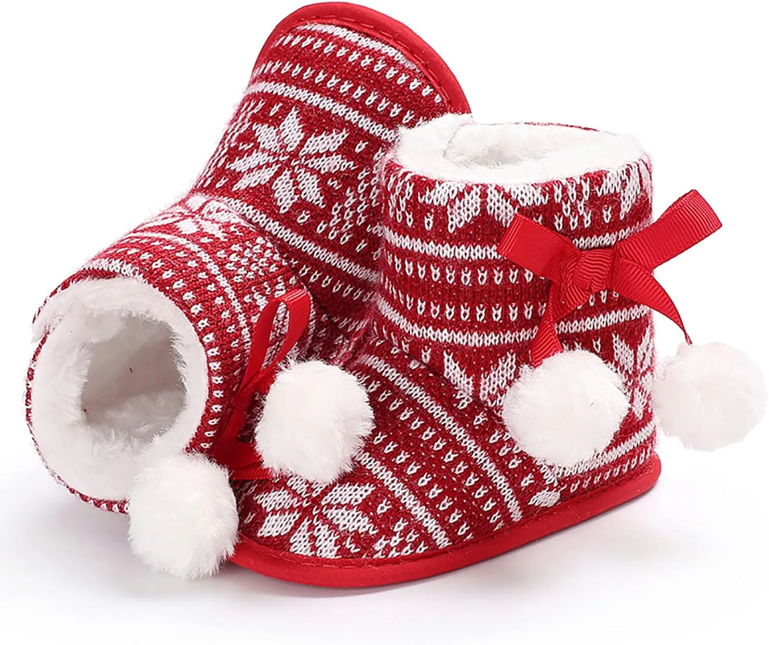 Hot High Tops Christmas Snowflake Print Shoe Baby Girls Boys Soft Booties Warm Snow Boots Infant Toddler Warming Shoes Baby Girl Sneakers 24 Months
