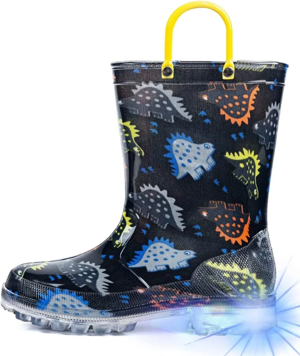 HugRain Light Up Rain Boots for Little Kids