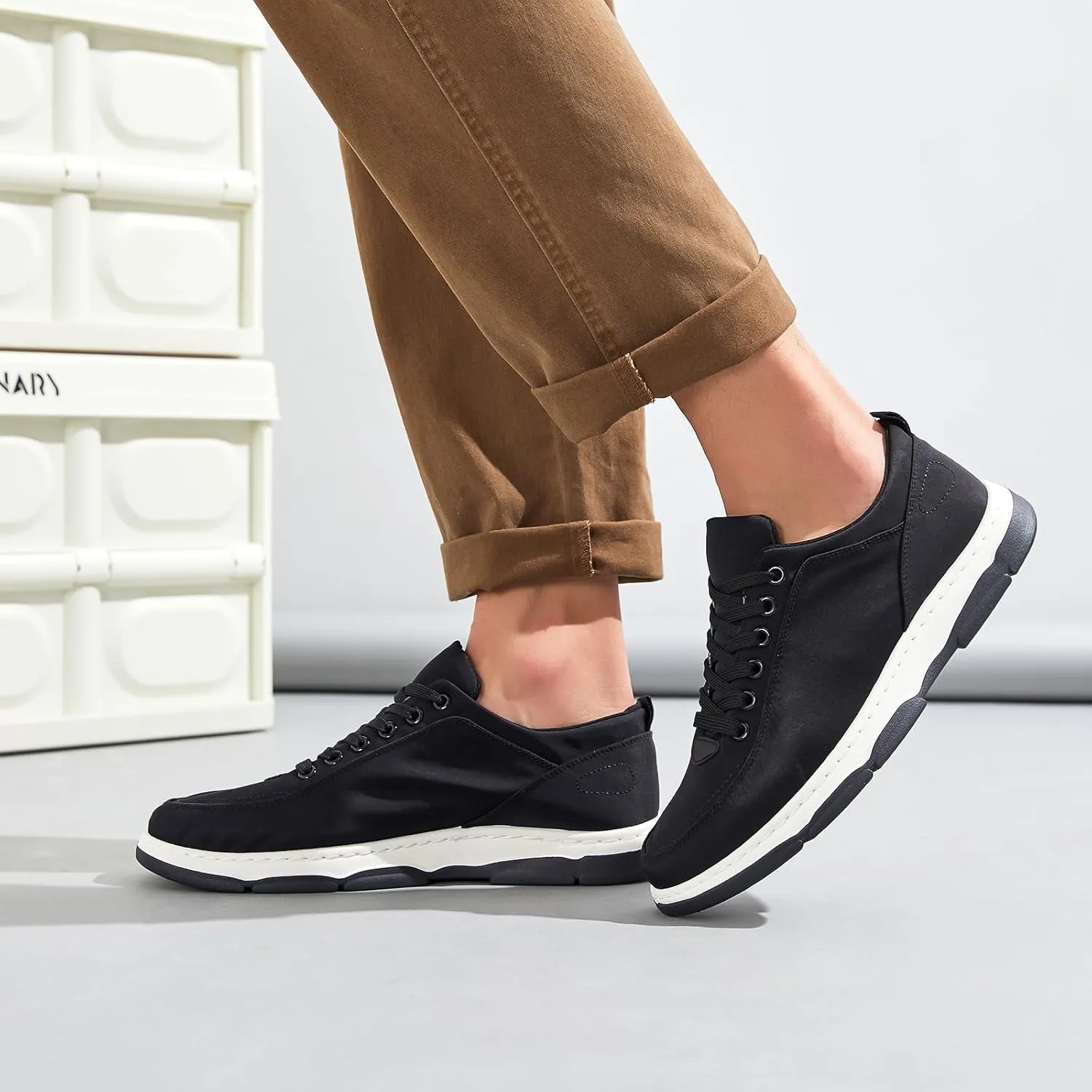 HYPOCRUTE Mens Fashion Sneakers Low Top Lace Up Casual Shoes for Men Comfortable Walking Shoes for Men