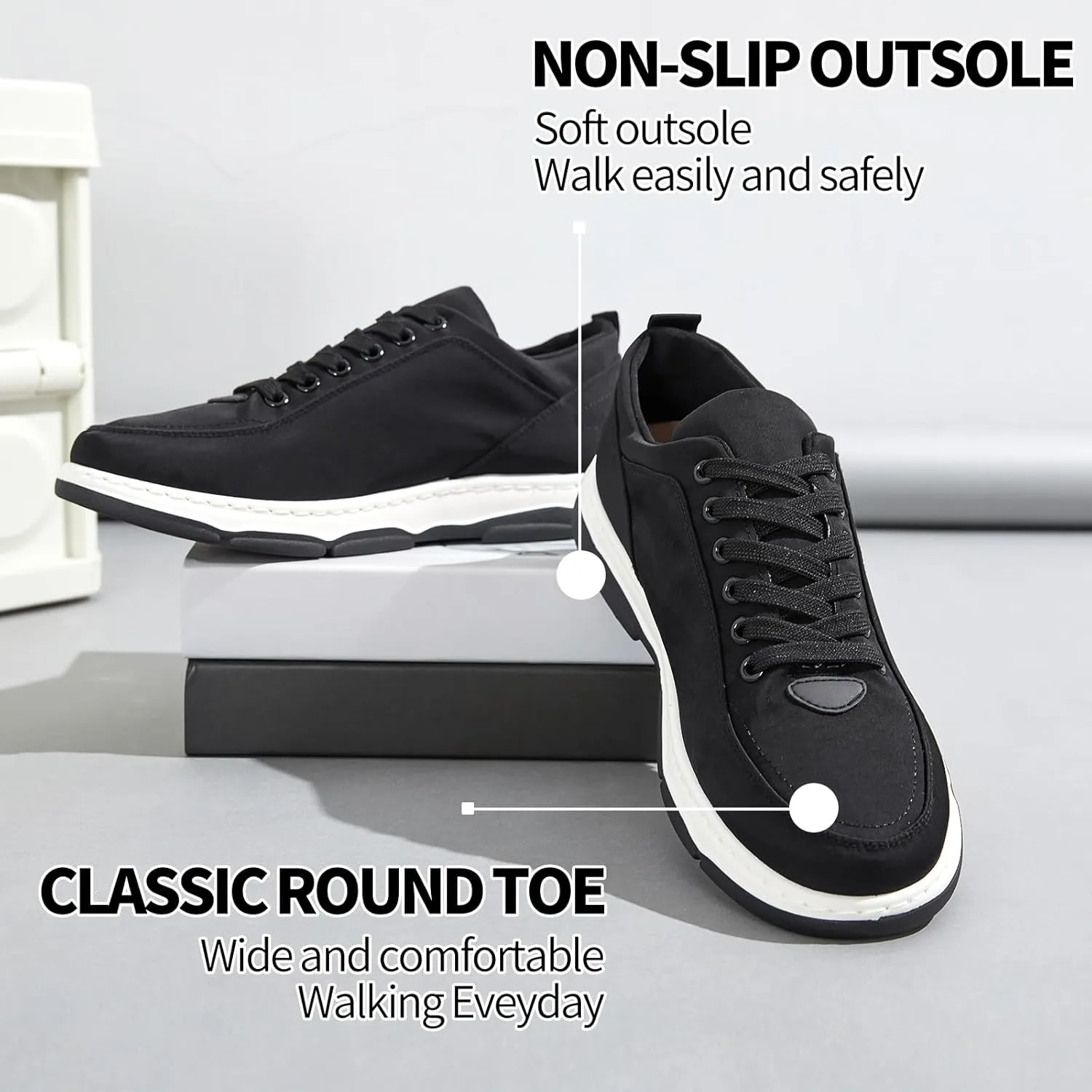 HYPOCRUTE Mens Fashion Sneakers Low Top Lace Up Casual Shoes for Men Comfortable Walking Shoes for Men