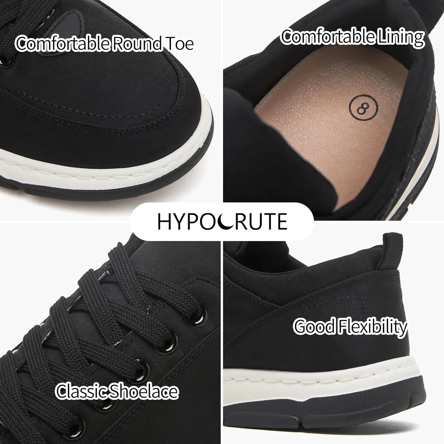 HYPOCRUTE Mens Fashion Sneakers Low Top Lace Up Casual Shoes for Men Comfortable Walking Shoes for Men