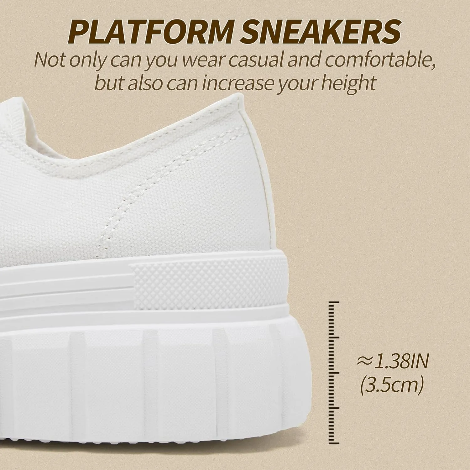 HYPOCRUTE Platform Sneakers for Women Low Top Canvas Shoes Womens Lace Up Platform Shoes Casual Walking Shoes for Women