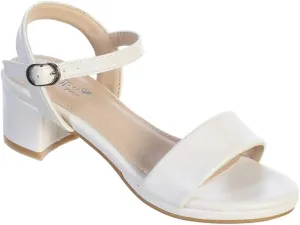iGirlDress Girls Matte Strap Buckle Block Heel Dress Open-Toe Sandals 9-5 Kids