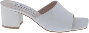 Info-1 Women Open Toe Slip On Block Chunky Low Heels Mules Pumps Slides Shoes