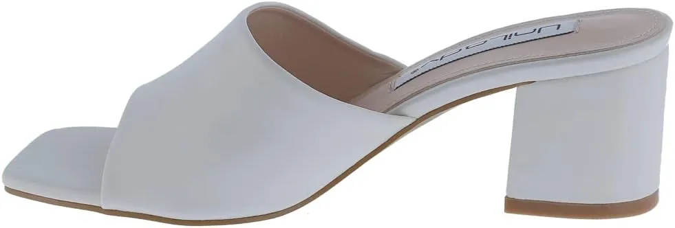 Info-1 Women Open Toe Slip On Block Chunky Low Heels Mules Pumps Slides Shoes