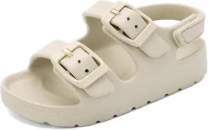 INMINPIN Toddler Boys Girls Buckle Sandals Comfort Open Toe Sandal with Adjustable Back Strap