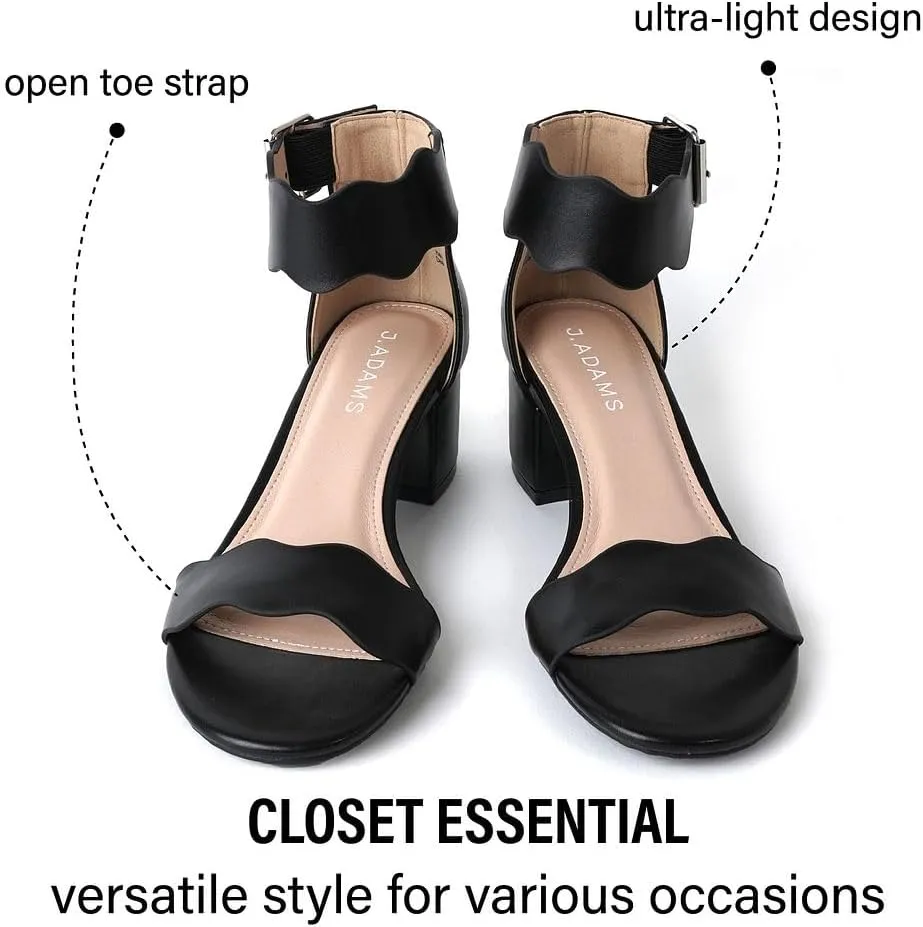 J. Adams Mimi Ankle Strap Kitten Heel Sandal