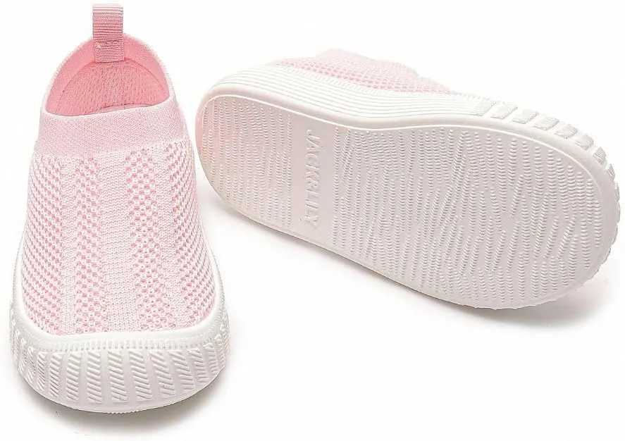 Jack & Lily Comfy Knit Slip-On Sneakers for Babies, Toddlers, and Kids – Lightweight, Non-Slip Rubber Sole Sneakers with Air-Cushioned EVA Insoles – Ideal Walking Shoes for Everyday Fun