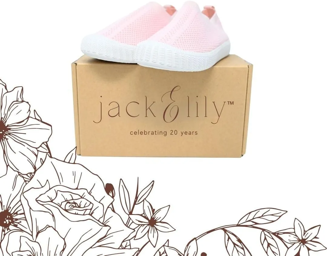 Jack & Lily Comfy Knit Slip-On Sneakers for Babies, Toddlers, and Kids – Lightweight, Non-Slip Rubber Sole Sneakers with Air-Cushioned EVA Insoles – Ideal Walking Shoes for Everyday Fun