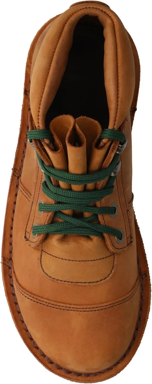 JIM GREEN Men's Barefoot African Ranger Boots Lace-Up Water Resistant Full Grain Leather Work or Hiking Boot