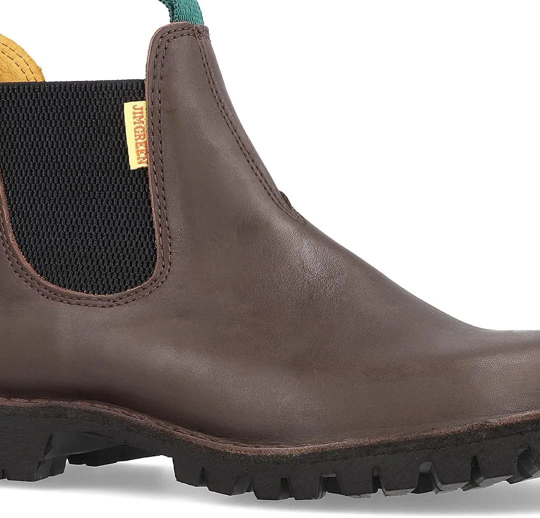 Jim Green Mens Stockman Slip On Boots Water Resistant Full Grain Leather Work or Dress Boot