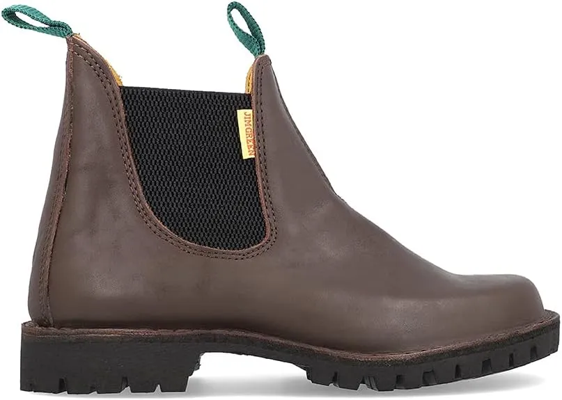 Jim Green Mens Stockman Slip On Boots Water Resistant Full Grain Leather Work or Dress Boot