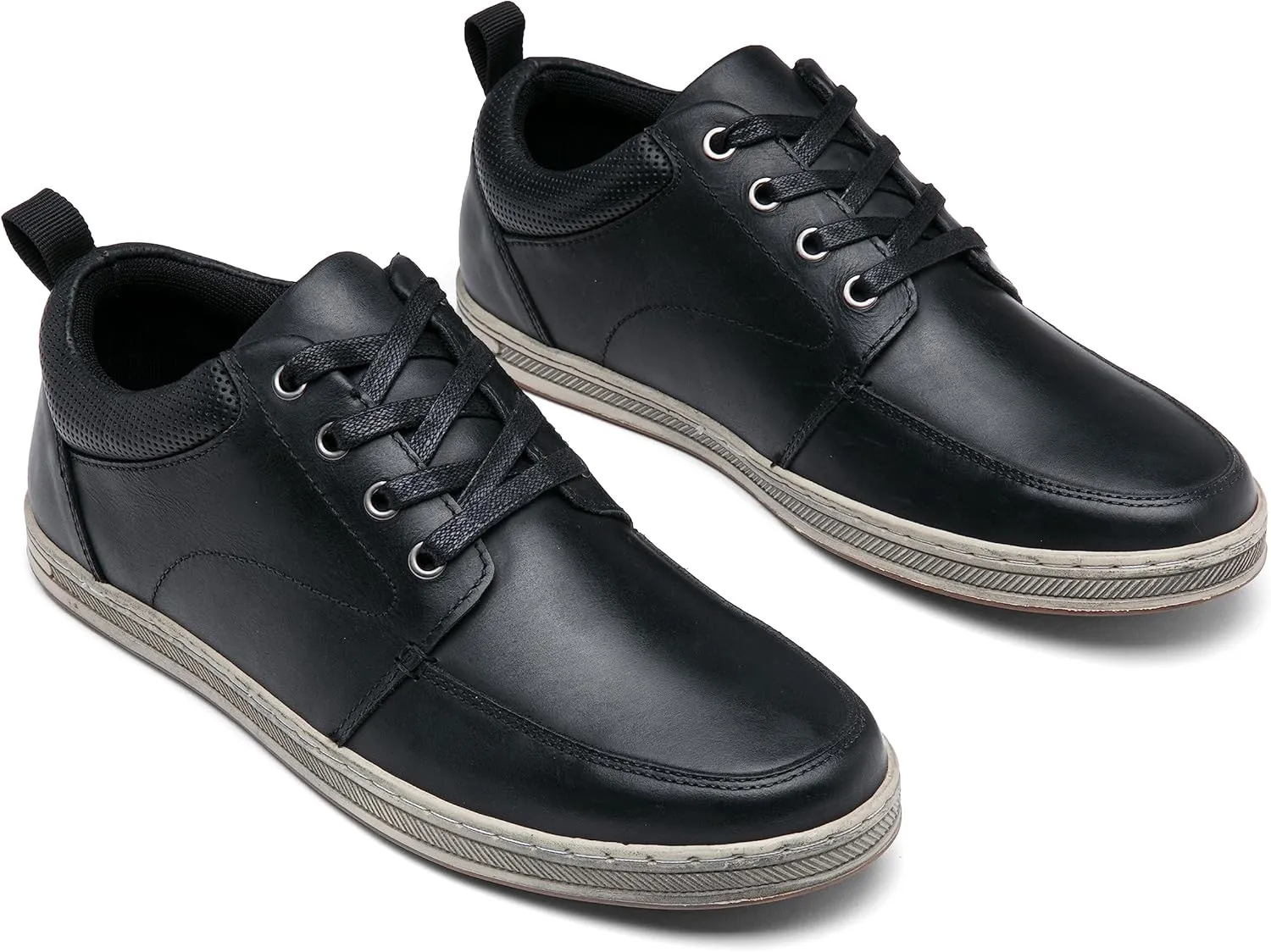 Jousen Men's Leather Fashion Sneakers Retro Dress Business Casual Shoes for Men
