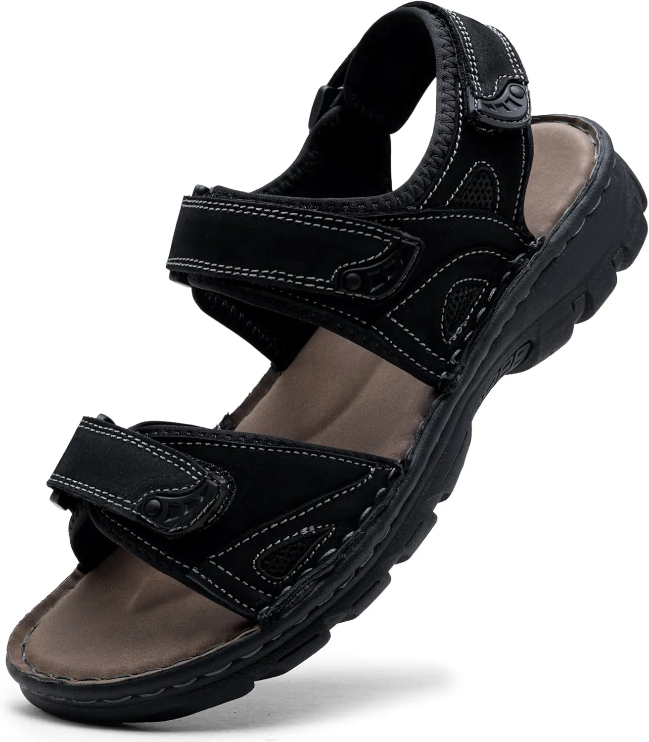 Jousen Men's Sandals Leather Open Toe Beach Sandal Outdoor Summer Sport Hiking Sandals