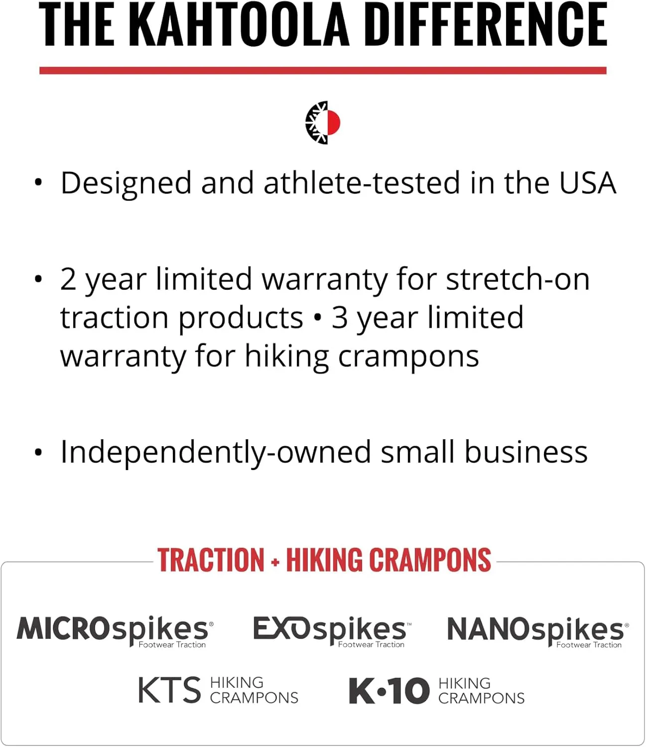 Kahtoola EXOspikes Footwear Traction for Winter Hiking & Running in Snow, Ice & Rocky Terrain
