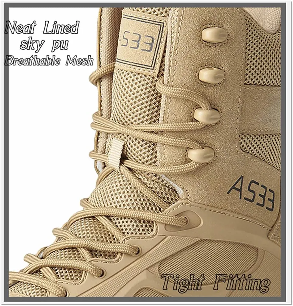 Kervaky Men's Military Tactical Boots Lightweight work boots for men tactical boots breathable jungle Desert Combat Boots