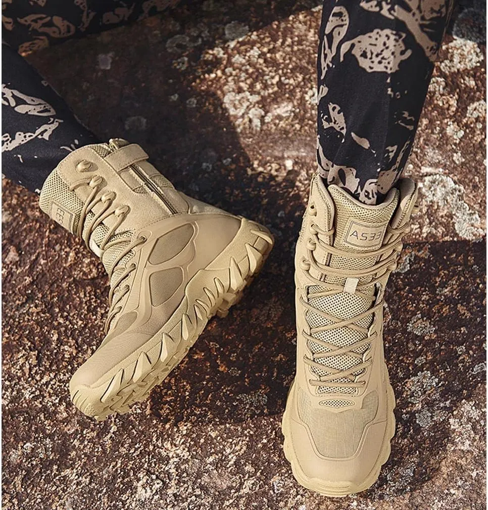 Kervaky Men's Military Tactical Boots Lightweight work boots for men tactical boots breathable jungle Desert Combat Boots