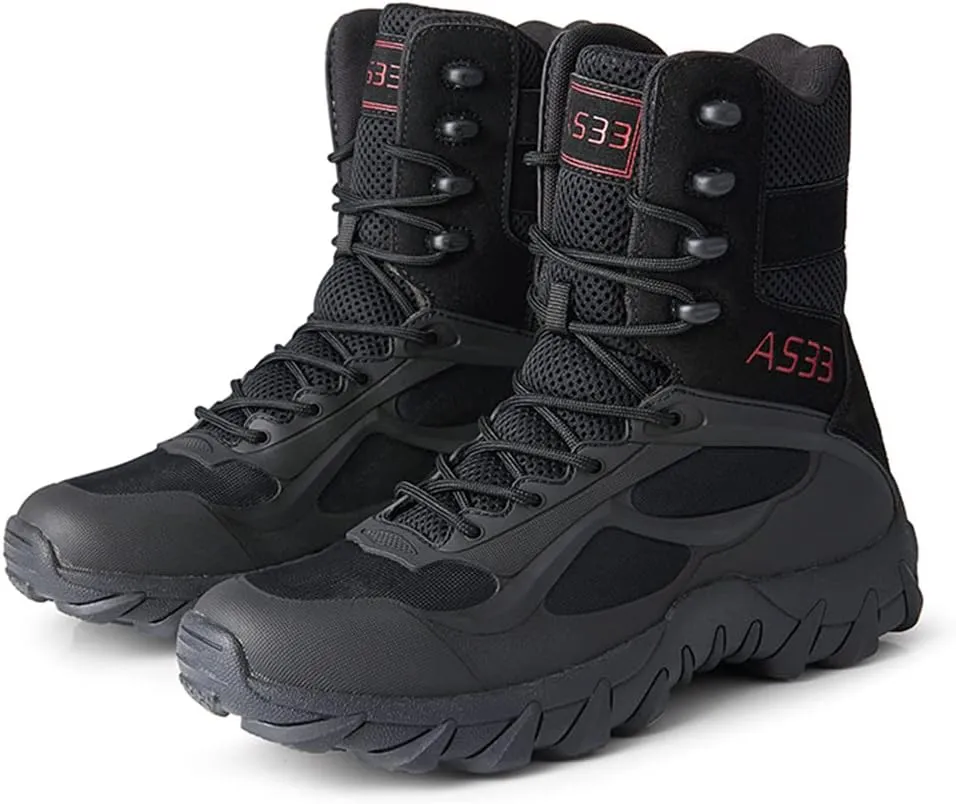 Kervaky Men's Military Tactical Boots Lightweight work boots for men tactical boots breathable jungle Desert Combat Boots