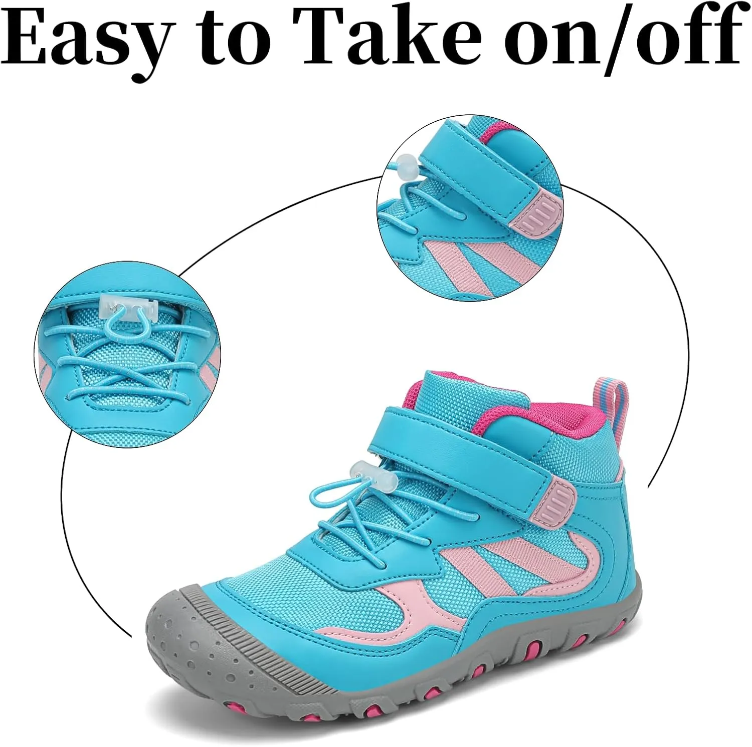Kids Hiking Boots Boys Girls Outdoor Ankle Boots Anti Collision Hiking Shoes for Toddler/Little Kid/Big Kid