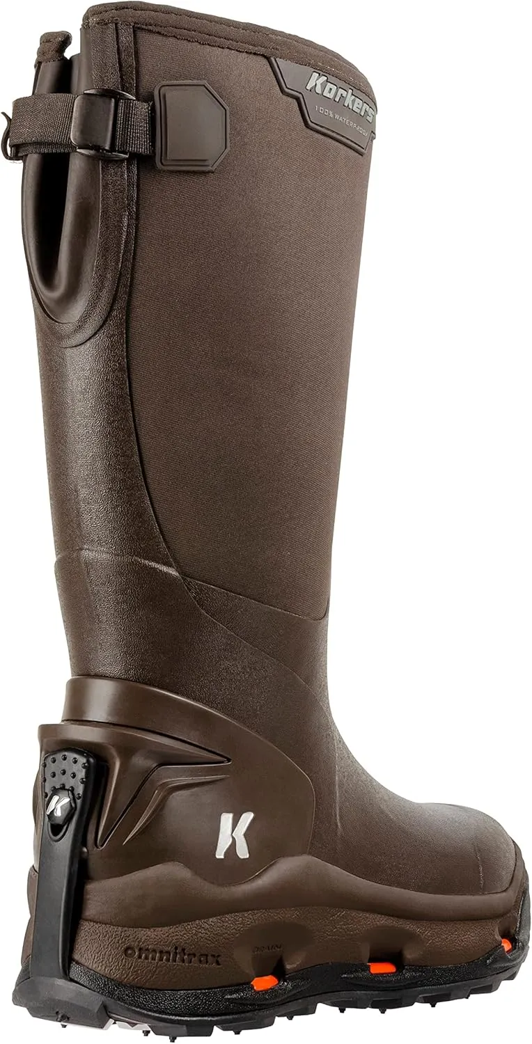Korkers Men's Neo Storm Rubber Boots - Inuslated and Waterproof Multi-Season Mud Boots - Includes Interchangeable All Terrain Sole