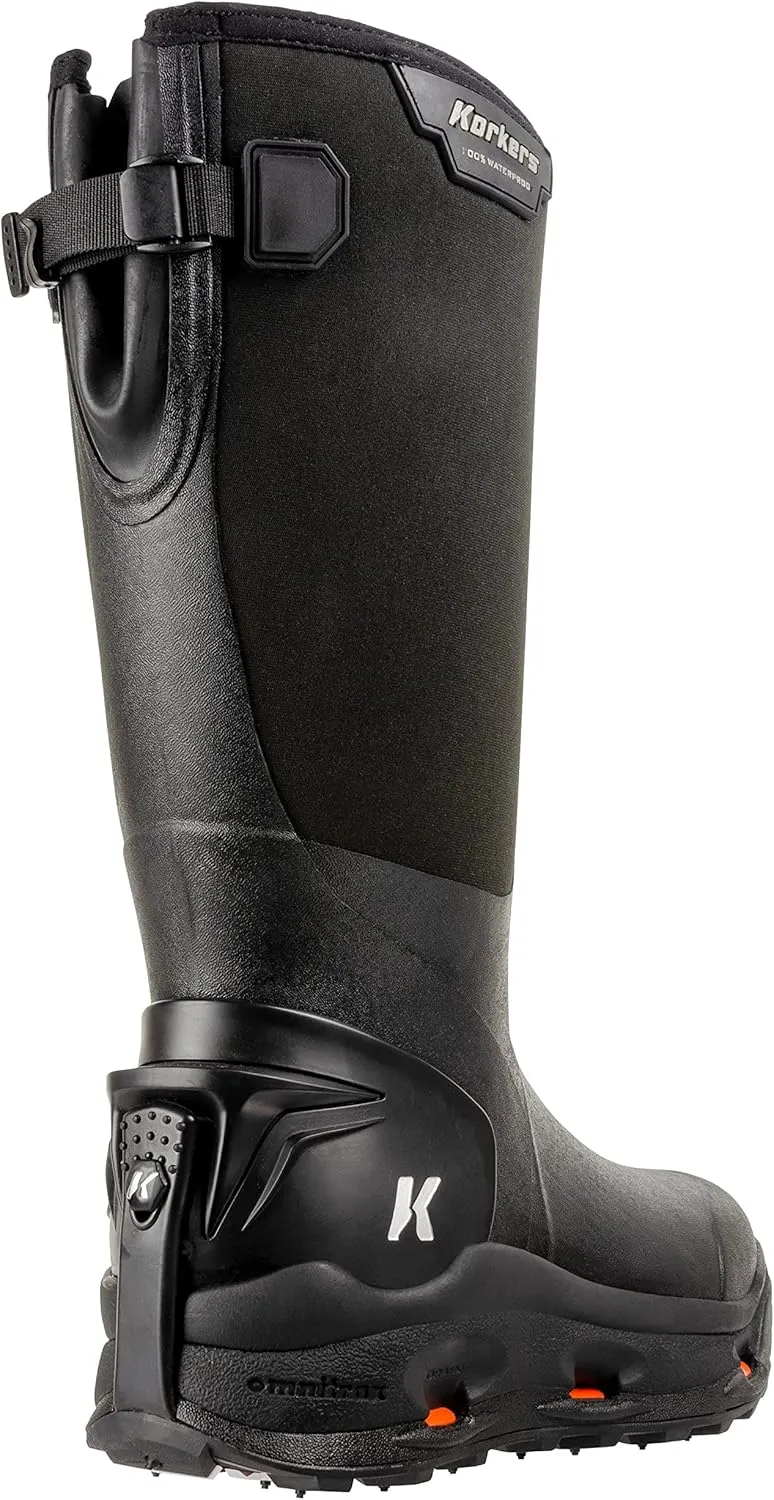 Korkers Men's Neo Storm Rubber Boots - Inuslated and Waterproof Multi-Season Mud Boots - Includes Interchangeable All Terrain Sole
