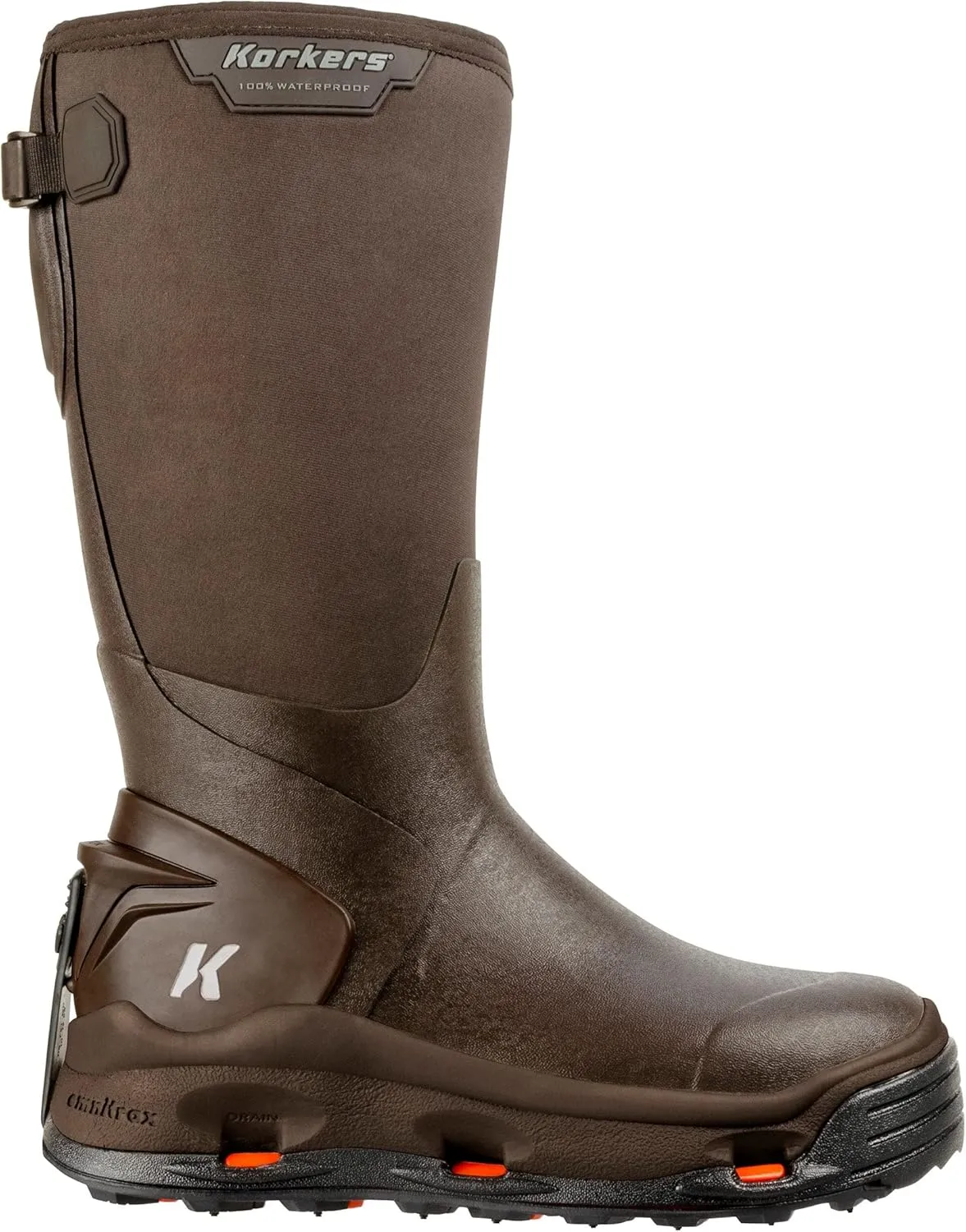 Korkers Men's Neo Storm Rubber Boots - Inuslated and Waterproof Multi-Season Mud Boots - Includes Interchangeable All Terrain Sole