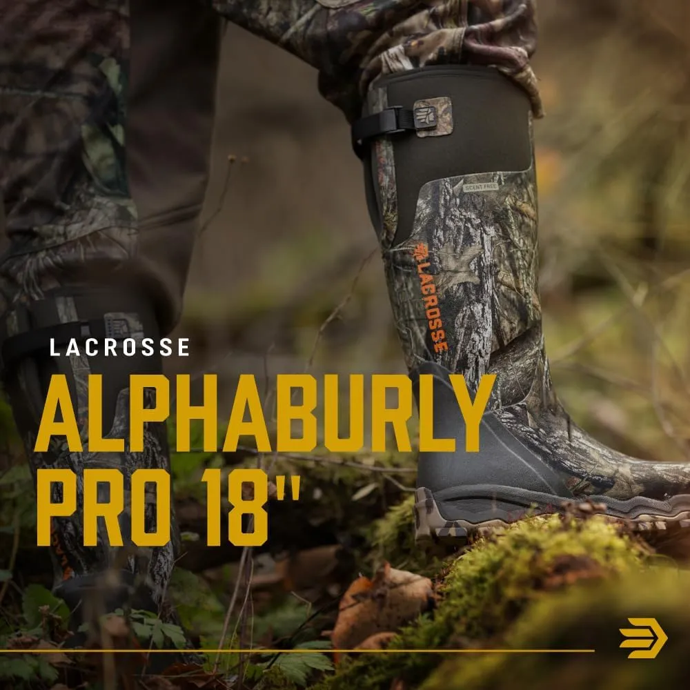 LaCrosse Alphaburly Pro 18" Hunting Boots for Men Featuring Waterproof Rubber, Adjustable Gusset, and EVA Footbed