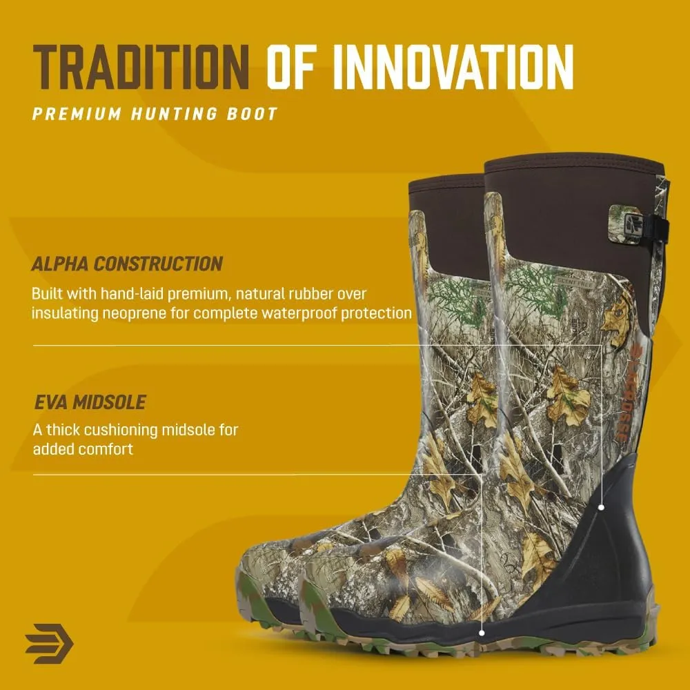 LaCrosse Alphaburly Pro 18" Hunting Boots for Men Featuring Waterproof Rubber, Adjustable Gusset, and EVA Footbed