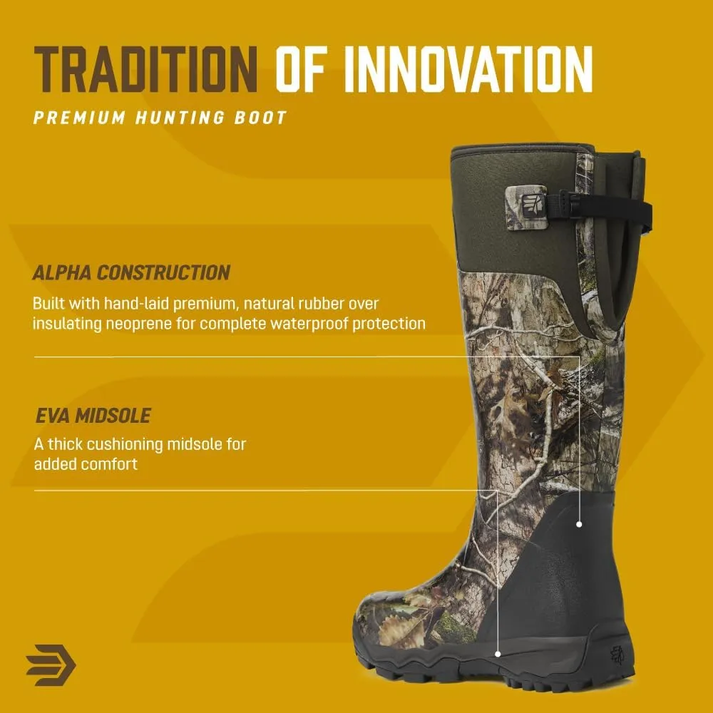 LaCrosse Alphaburly Pro 18" Hunting Boots for Men Featuring Waterproof Rubber, Adjustable Gusset, and EVA Footbed