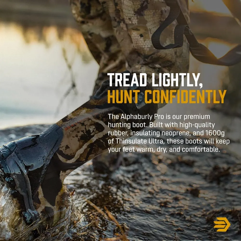 LaCrosse Alphaburly Pro 18" Insulated Hunting Boots for Men Featuring Waterproof Rubber, 1600G Thinsulate, and EVA Footbed, First Lite Cipher