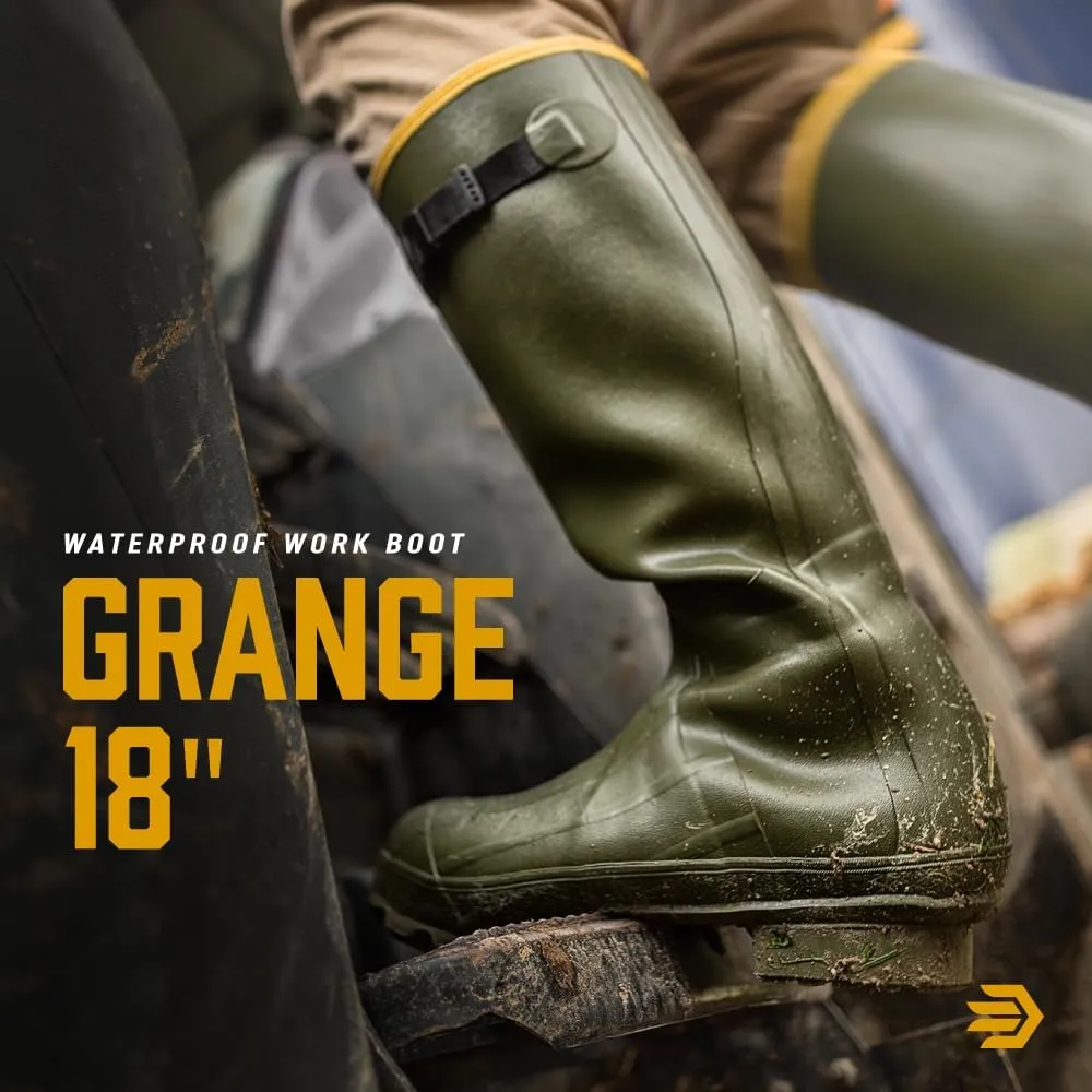 LaCrosse Grange Rubber Hunting & Work Boots for Men - Waterproof ZXT Rubber, with Adjustable Fit Strap, EVA Footbed, and Slip-Resistant Outsole