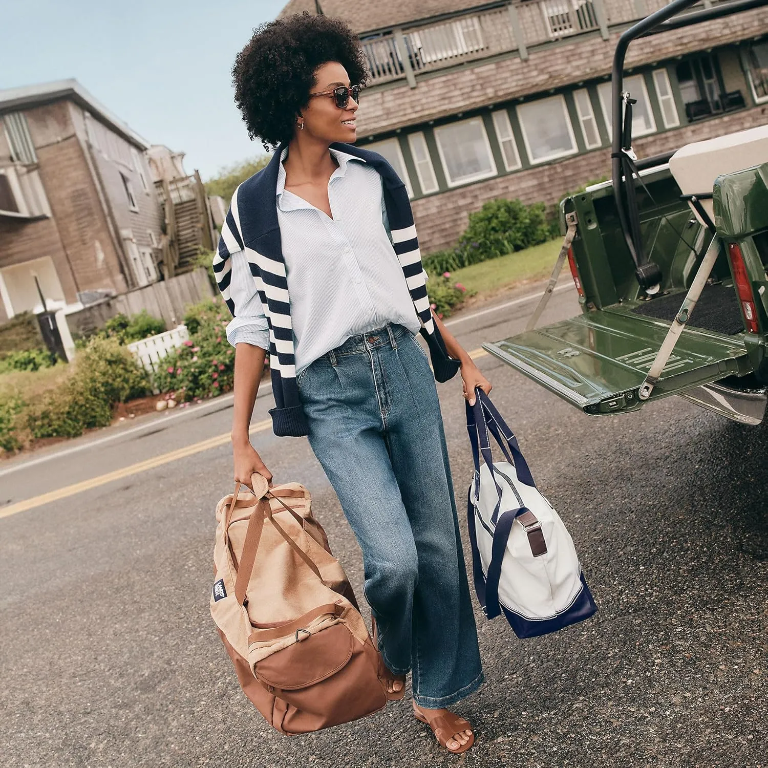 Lands' End Everyday Duffle Honey Beige Large