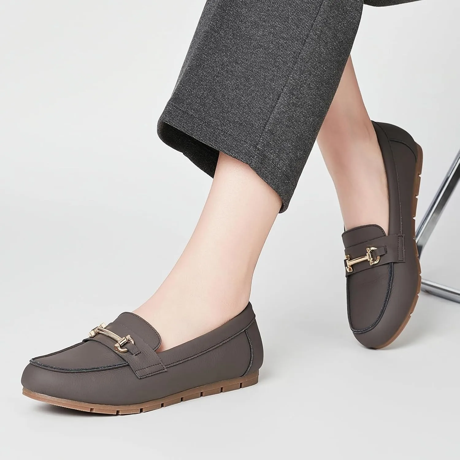 Loafers for Women Business Casual Work Shoes Comfortable & Lightweight Leather Womens Dress Penny Loafers Flats Slip On Shoes