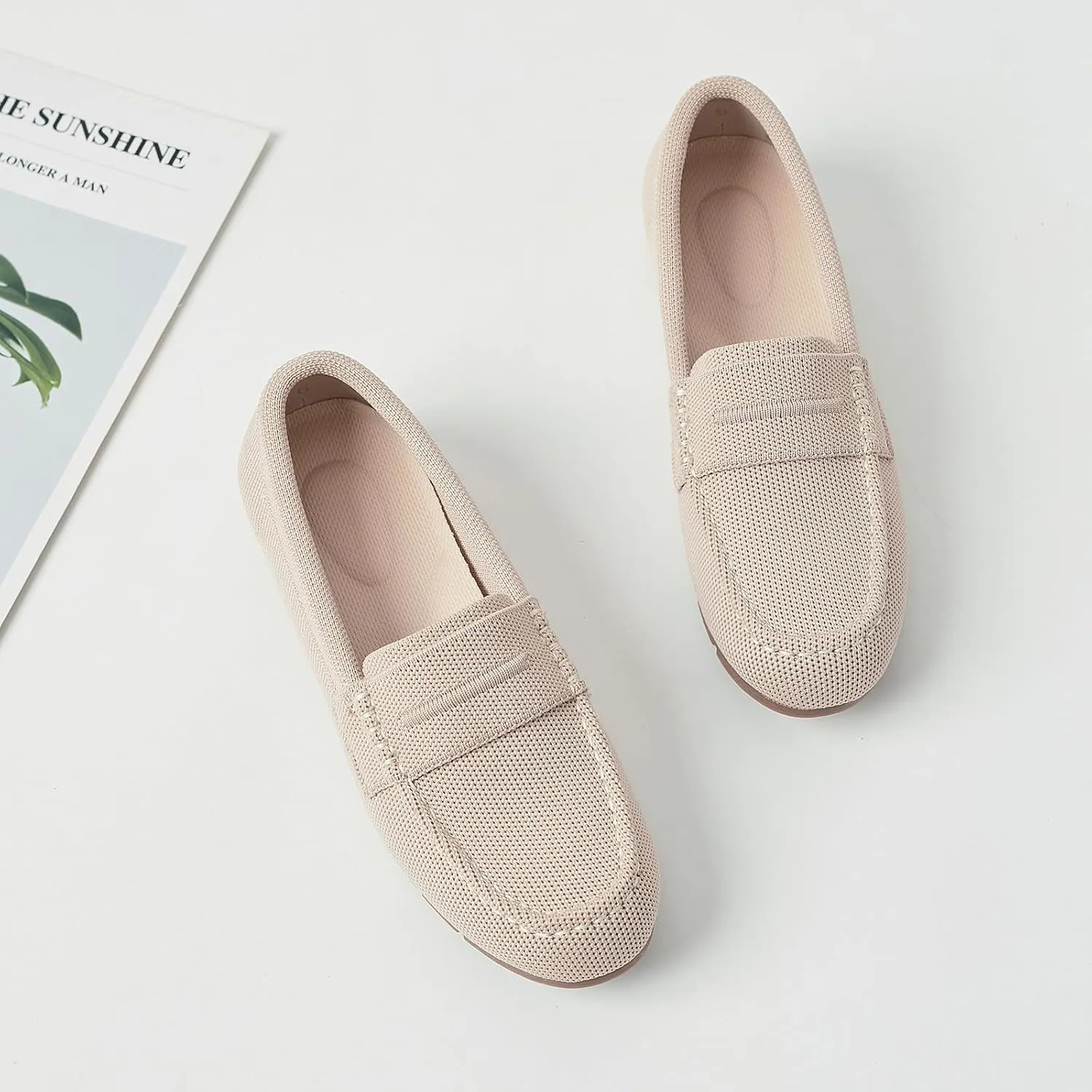 Loafers for Women Comfortable Slip on Work Flats Shoes Womens Dressy Casual Walking Shoes