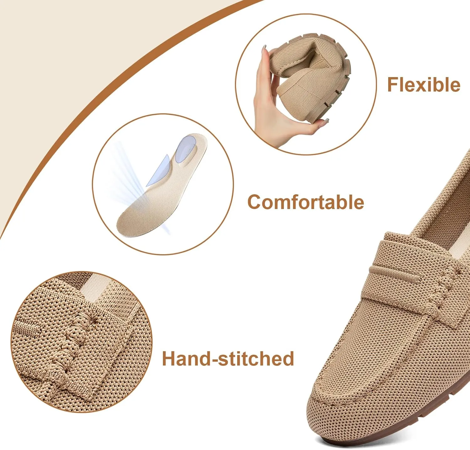 Loafers for Women Comfortable Slip on Work Flats Shoes Womens Dressy Casual Walking Shoes